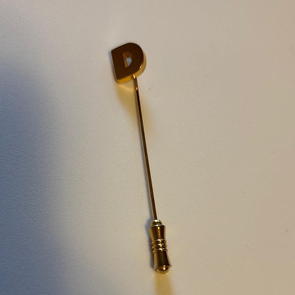 Gold Letter D Stick Pin